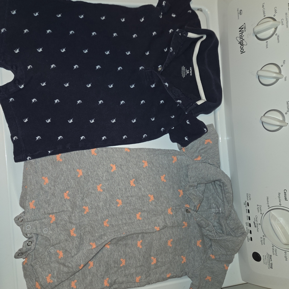Baby Romper Set with Swordfish and Crabs Patterns